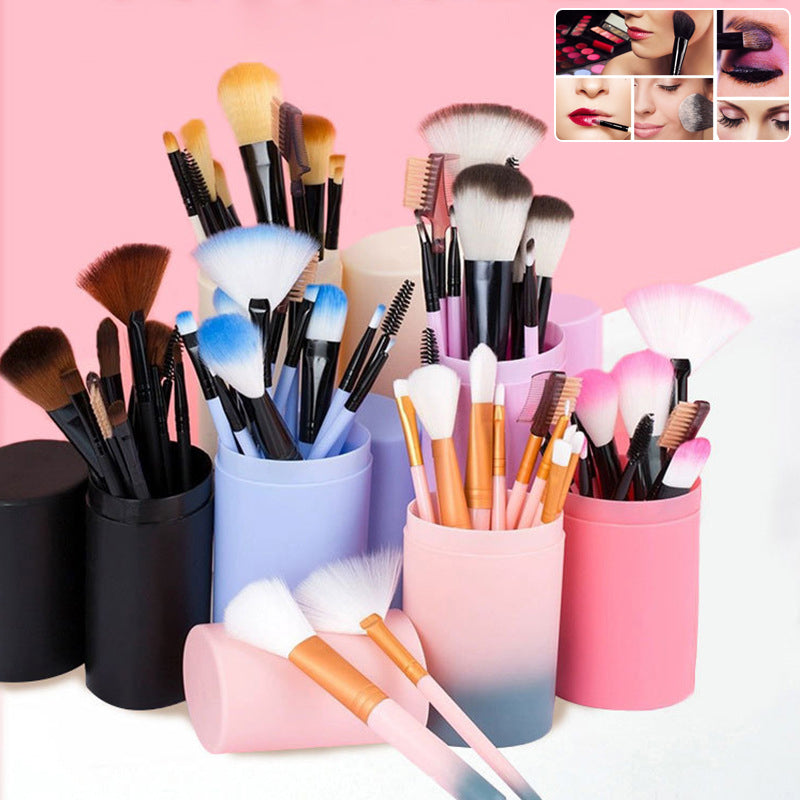 12Pcs Makeup Brush Set for Face & Eyes